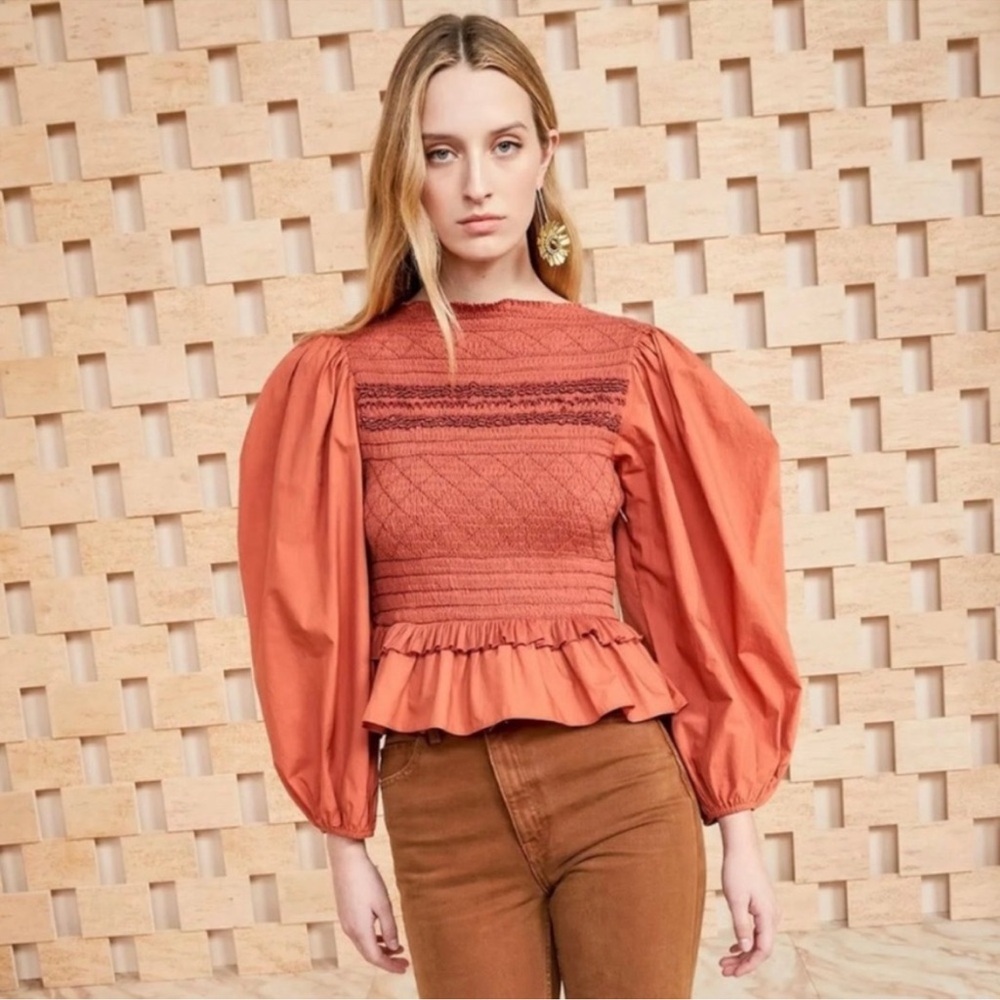 ULLA JOHNSON Amelia Blouse in Clay